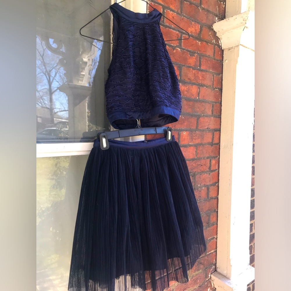 Navy Two Piece plus Party Dress